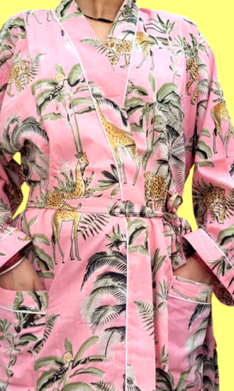 Our Nature-Inspired Kimono Robe brings together the beauty of nature and the principles of sustainable living. Featuring hand-painted designs inspired by the natural world, this kimono robe is made from 100% OEKO-TEX certified cotton, ensuring that every step of its production respects the environment and supports ethical practices. In a world where fast fashion is overwhelming, this kimono robe stands as a symbol of slow, thoughtful fashion that is kind to both people and the planet. From the intricate, nature-inspired patterns to the eco-friendly dyes used, every aspect of this robe is designed to honor the Earth.