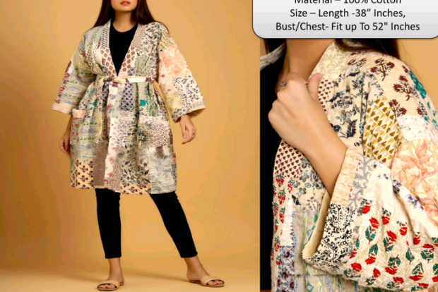 Artisan Patchwork Cotton Bathrobe - Image 3