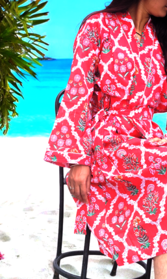 Fuchsia Japanese Cotton Kimono – loungewear in india