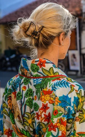 Frida Kahlo inspired cotton Kimono robe - Bridesmaid robe - Floral kimono robe - Pyjama cover - Beach cove